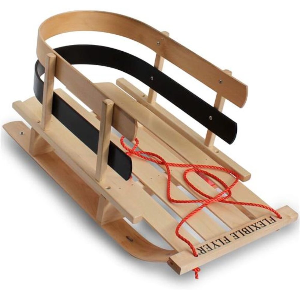 Baby Sleigh. Toddler Boggan. Wooden Pull Sled for Kids,Red , 29 x 14 x 11.5 "